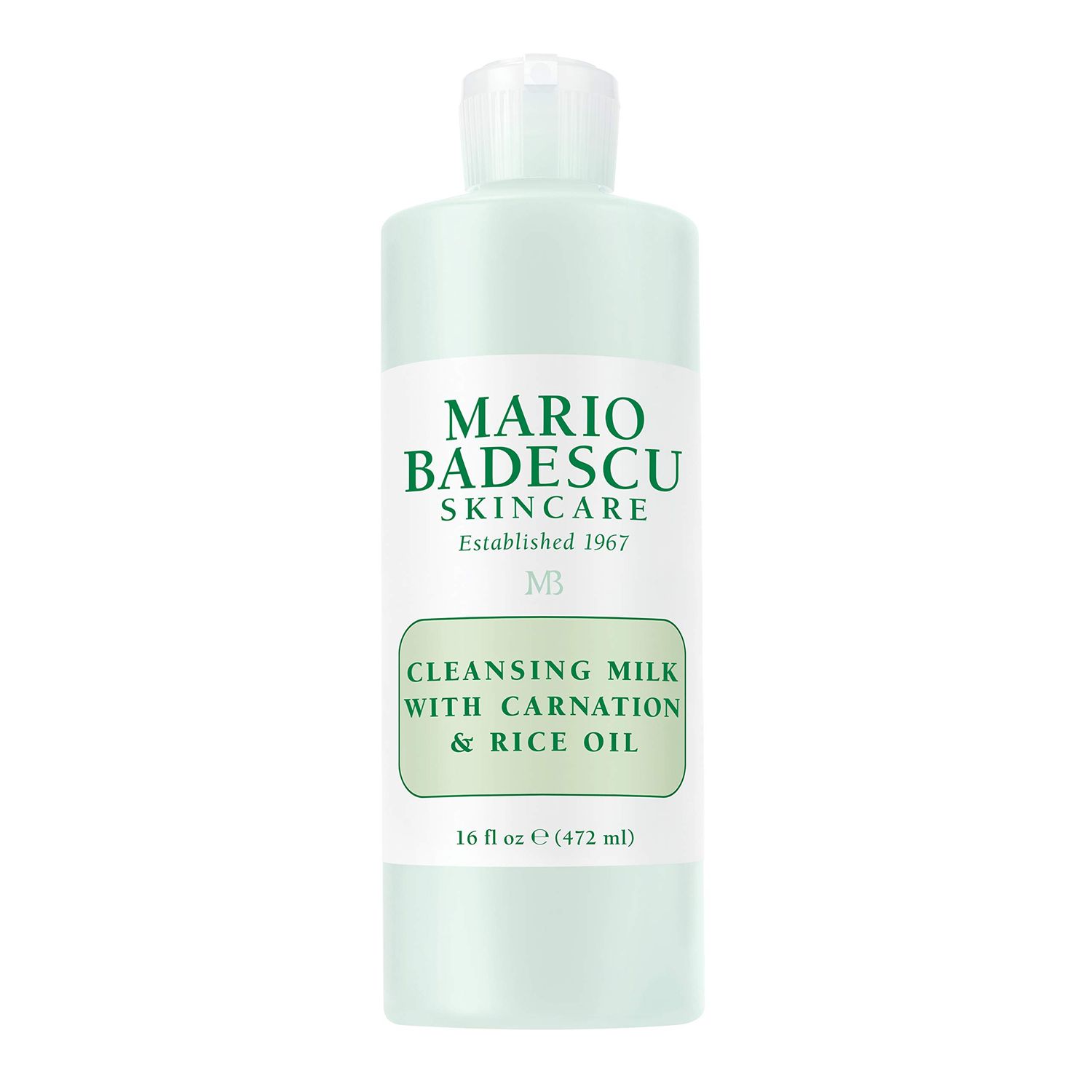 Mario Badescu Cleansing Milk with Carnation, Rice Oil &amp; Vitamin E - No Rinse Liquid Makeup Remover Cleanser with Milky Formula For Skin Care and Gentle Cleansing Experience, 16 Fl Oz