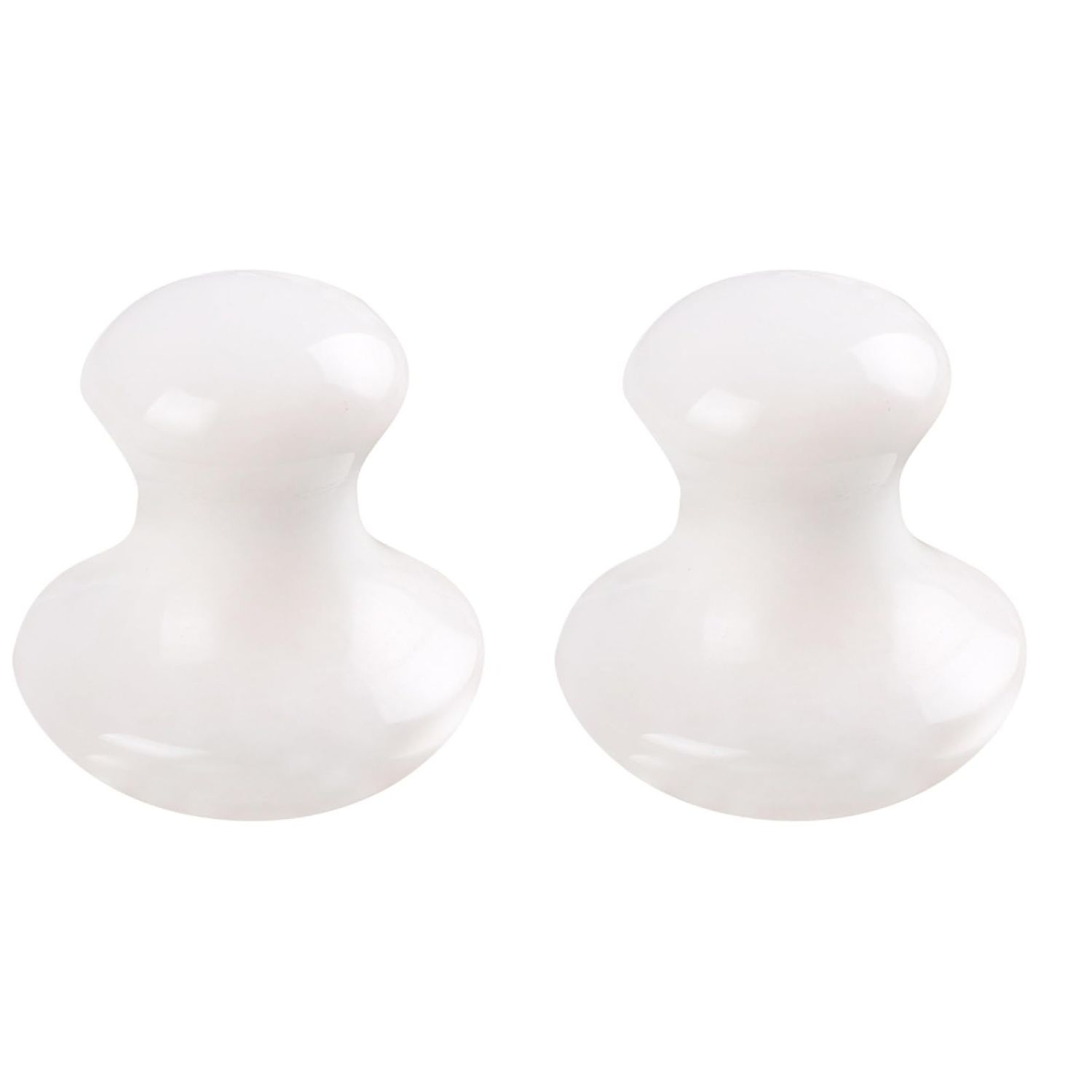 Uonlytech 2Pcs Gua Sha Facial Tools, White Jade Quartz Massage Gua Sha Rollers Stones Scraping Massage Tool for Women Home Spa
