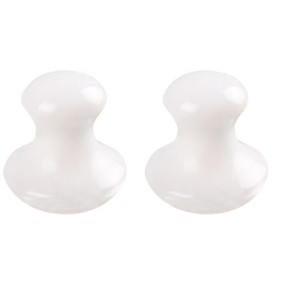 Uonlytech 2Pcs Gua Sha Facial Tools, White Jade Quartz Massage Gua Sha Rollers Stones Scraping Massage Tool for Women Home Spa