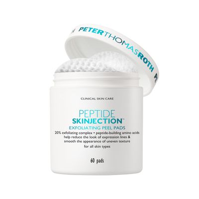 Peter Thomas Roth | Peptide Skinjection Exfoliating Peel Pads, For Smoothing Expression Lines &amp; Emerging Wrinkles, Fragrance-Free, Alcohol-Free, For All Skin Types