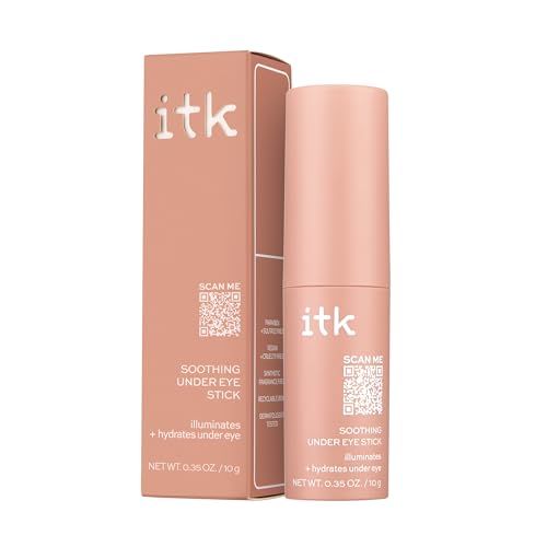 ITK Skincare Caffeine + Aloe Vera Under Eye Stick Serum For Dark Circles - Anti Aging Moisturizer for Fine Lines + Wrinkles - Calms Redness - Hydrate, Brighten + Soothe Puffy Eyes