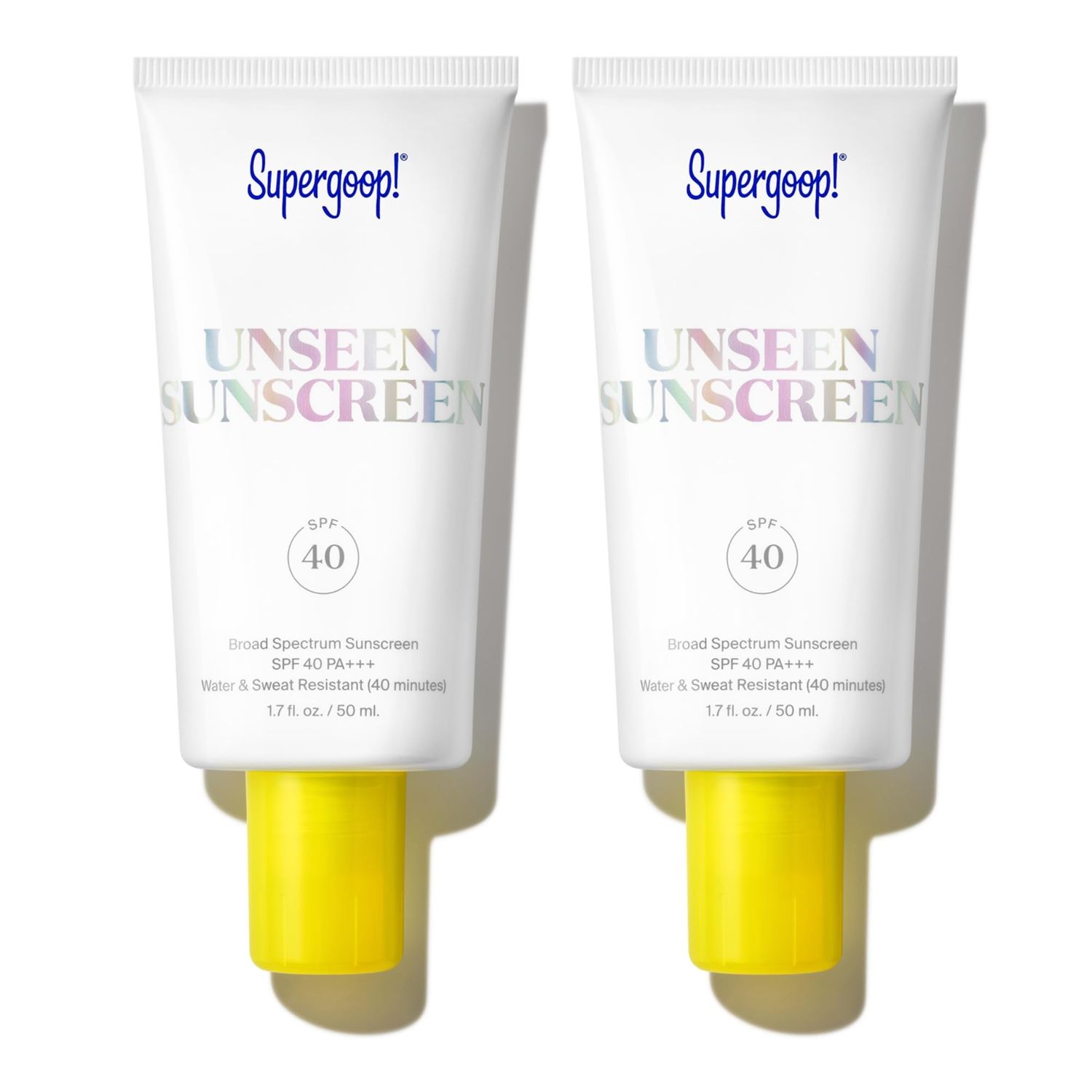 Supergoop! Unseen Sunscreen - SPF 40 - Invisible, Broad Spectrum Face Sunscreen + Makeup-Gripping Primer - Weightless, Scentless, Oil Free - For All Skin Types &amp; Skin Tones - 1.7 fl oz - Pack of 2