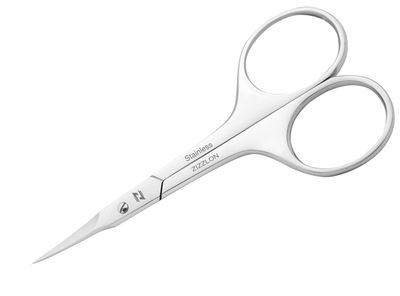 ZIZZLON Cuticle Scissors Extra Fine Curved Blade, Extra Slim Scissors for Cuticles Care Professional Manicure Scissors with Precise Pointed Tip Grooming Blades, Eyebrow, Eyelash, and Dry Skin