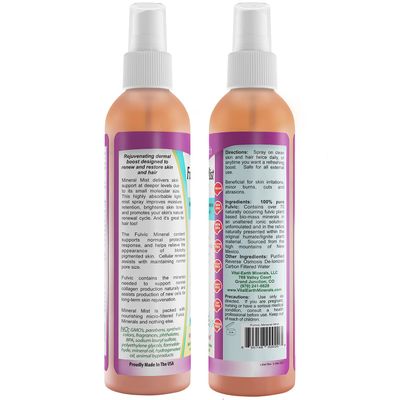 Vital Earth Minerals Fulvic Mineral Facial Mist for Skin Care &amp; Hair - Hydrating Face Spray, Cellular Renewal &amp; Repair, Hydrating Mist with Antioxidants, Fulvic Acid in Pure Water, 8 Fl Oz