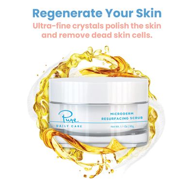 MicroDerm Resurfacing Scrub - Exfoliating Polish Crystals At-Home MicroDermabrasion Vitamin A &amp; E Squalane