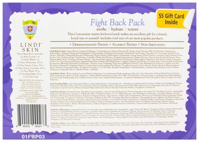 LINDI SKIN Fight Back Pack - Starter Kit That Includes Body Lotion, Body Wash, Face Serum, Face Moisturizer, Soothing Balm, and Face Wash for Chemo Rash, Radiation Burn & Other Cancer Side-Effects