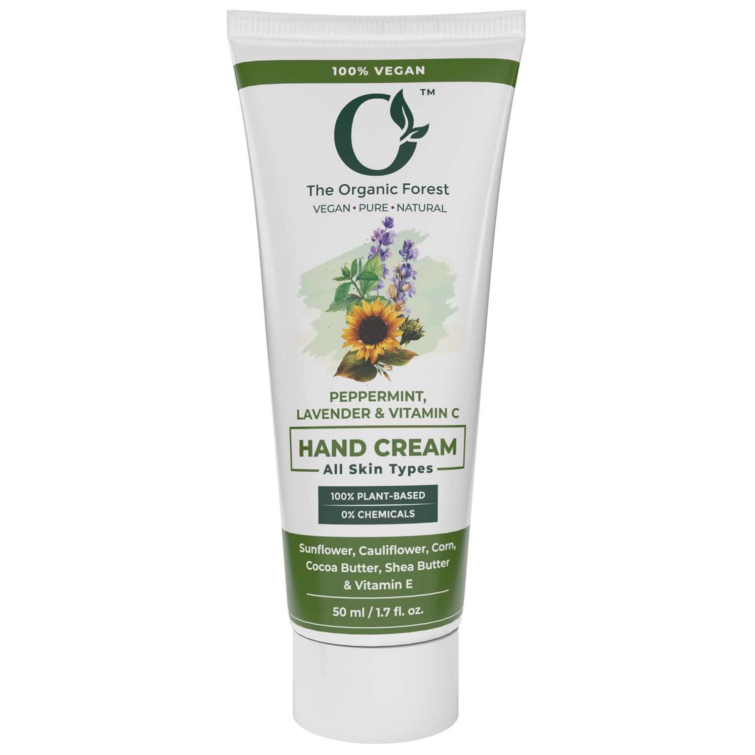 Plant-Based Lavender &amp; Peppermint Soothing Hand Cream For Women | Vitamin C &amp; E for Skin Protection | Hydrating Hand Cream &amp; Moisturizer with Organic Shea Butter for Dry &amp; Cracked Hands |