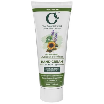Plant-Based Lavender &amp; Peppermint Soothing Hand Cream For Women | Vitamin C &amp; E for Skin Protection | Hydrating Hand Cream &amp; Moisturizer with Organic Shea Butter for Dry &amp; Cracked Hands |