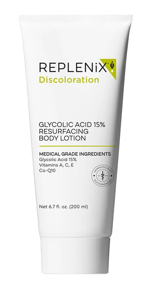 Replenix Glycolic Acid 15% Resurfacing Body Lotion, Medical-Grade Brightening &amp; Hydrating Exfoliating Cream for Skin Discoloration &amp; Rough Texture (6.7 fl. oz)
