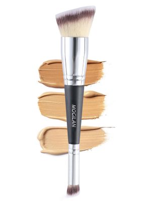 MOGILAN Double Sided Makeup Brush Angled Founation Brush Concealer Brush for Liquid Cream Powder Makeup Blending Contouring Premium Vegan Fibers Face Brush