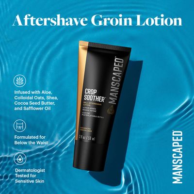 MANSCAPED Crop Soother Groin Grooming Aftershave Lotion - Infused with Aloe, Colloidal Oats, Shea, Cocoa Seed Butter, Safflower Oil for Soothing &amp; Relief
