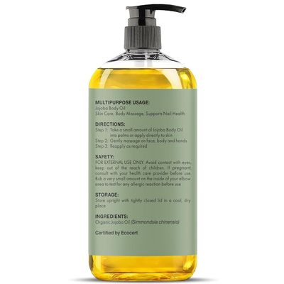 MAJESTIC PURE USDA Organic Jojoba Oil | 100% Pure Jojoba Oil Organic for Skin, Hair, Scalp, Nails, Face | Cold Pressed & Hexane Free | Hair & Body Oil | 8 Fl Oz