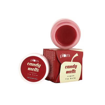 Plum Red Velvet Lip Balm With Carrot Seed Oil, Cocoa &amp; Shea Butter, Natural UV Protection, Intense Moisturization &amp; Nourishment, Vegan Balm for Dry, Cracked &amp; Chapped Lips, 100% Cruelty Free, 0.42 OZ