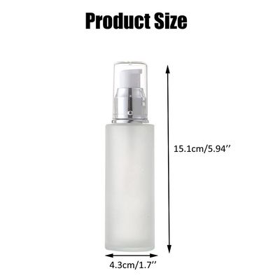 TUPANDY 2PCS 100ml/3.3oz Empty Clear Glass Lotion Pump Bottles Travel Frosted Clear Sample Packing Makeup Cosmetic Container Storage Dispenser Jar for Essential Oils Lotions Cream DIY Skin Care