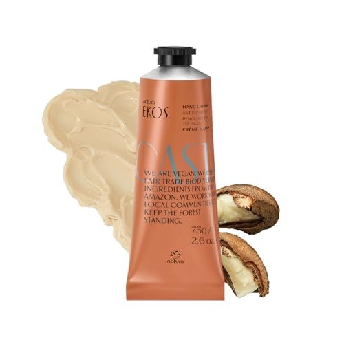 natura - Ekos Castanha (Brazil Nut) Hand Cream - Anti-Dryness Hand Balm - 24-Hour Deep Hydration Skin Moisturizer - Vegan Skin Care - Brazilian Beauty Secrets - Self Care &amp; Body Care - 2.6oz (75g)