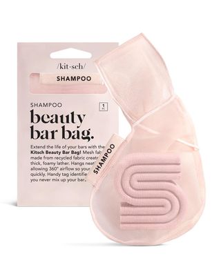 Kitsch Bar Soap Saver Bag - Recycled Mesh Beauty Bar Soap Pouch for Body Wash, Conditioner &amp; Shampoo Bars, Soap Savers Holder to Preserve Bar Soap, Eco-Friendly, Patented Soap Bag - Blush