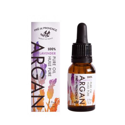 Pre De Provence Moroccan Argan Oil for Skin, Face, Hair, &amp; Nails (0.5 oz) - Lavender