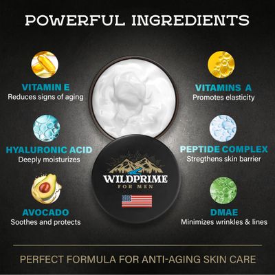 Men's Face Moisturizer Cream - Anti Aging &amp; Wrinkle - Made in USA - Collagen, Hyaluronic Acid, Vitamins E &amp; A, Avocado Oil - After Shave Lotion - Age Facial Skin Care, Day &amp; Night Moisturizing, 2 oz