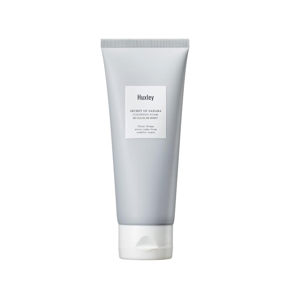 Huxley Secret of Sahara Cleansing Foam: Be Clean, Be Moist 5.29 oz / 150g | Cleansing Gentle | Korean Skin Care | Daily Cleanser with Gentle Foam |