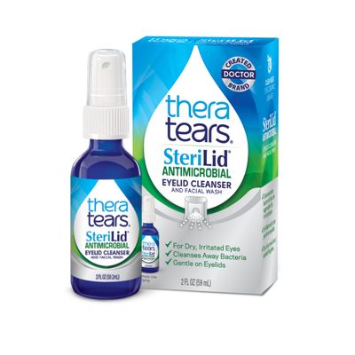 TheraTears SteriLid Antimicrobial Eyelid Cleanser and Face Wash, for irritated eyes, 2 fl oz Spray