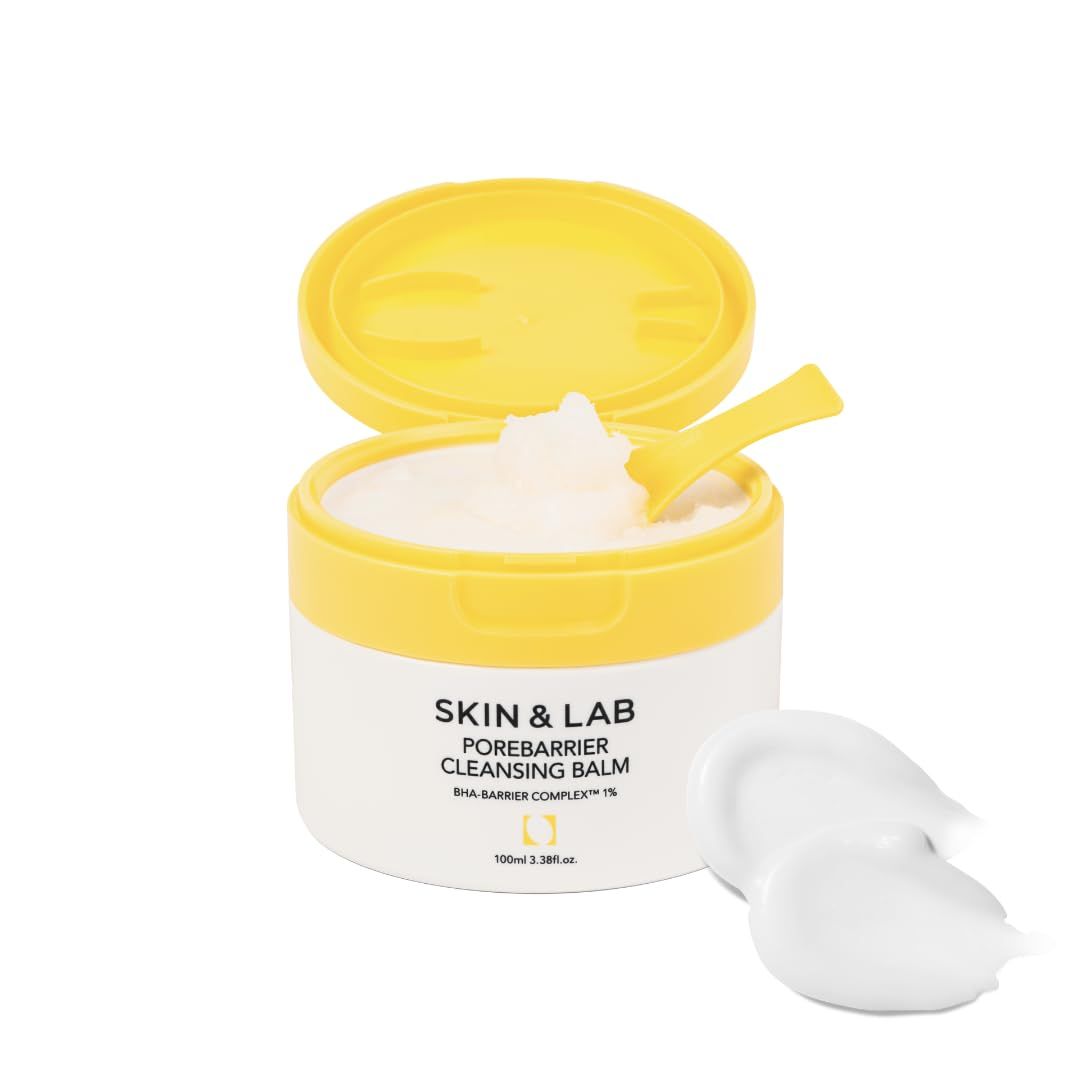 SKIN&amp;LAB] Porebarrier Face Cleansing Balm | Eyelash Extension-Safe Cleanser | Vegan Makeup Remover for Waterproof Makeup | Balm to Oil to Milk | Gentle for | Made in Korea | 3.38 Fl Oz