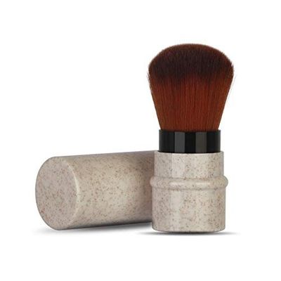 Sonew Makeup Brush for Blush, Powder, Concealer Retractable Kabuki with Recycled and Sustainable Materials Cruelty Synthetic Taklon Travel Cosmetic