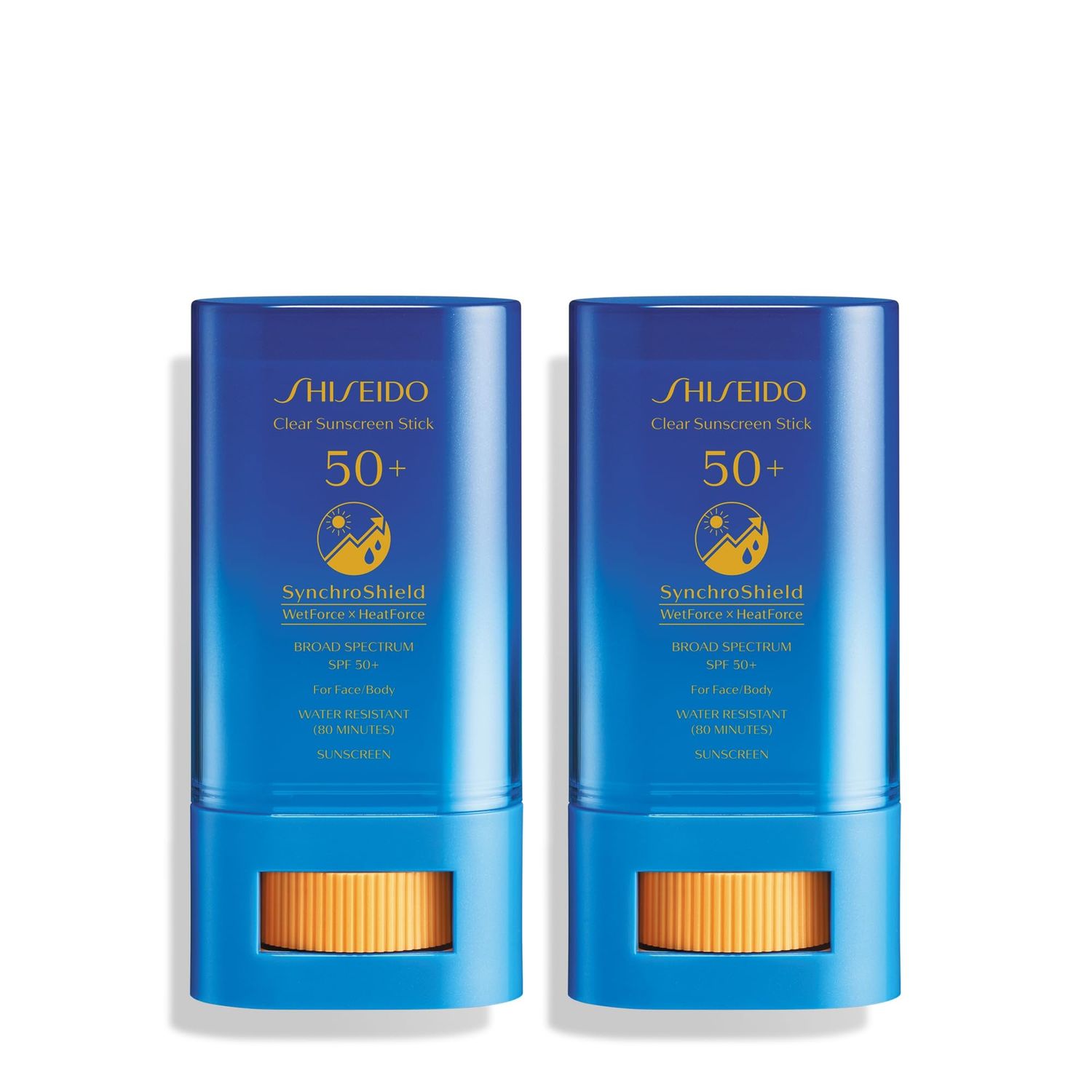 Shiseido Clear Sunscreen Stick SPF 50+ - Pack of 2 - Invisible Broad-Spectrum Face Sunscreen - Wear Under &amp; Over Makeup - Lightweight Formula - All Skin Types