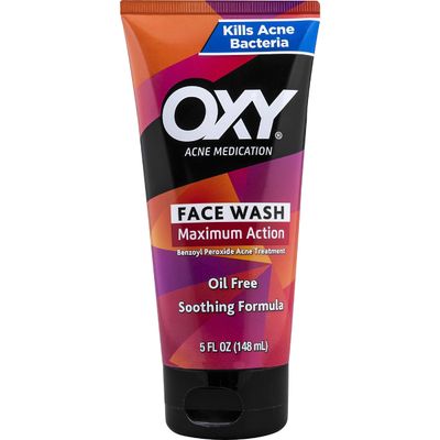Oxy Acne Medication Face Wash - Maximum Action with Maximum Strength 10% Benzoyl Peroxide (5 Fl Oz)