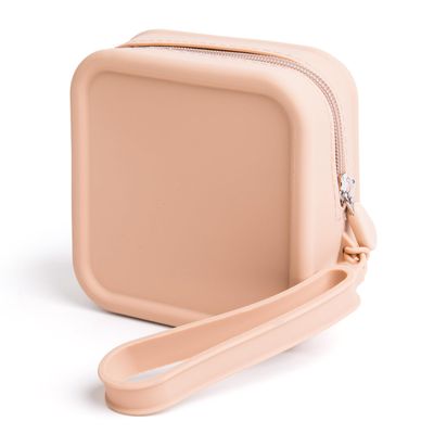 Mrsdry Travel Makeup Bag, Silicone Cosmetic Bags for Women, Cosmetic Organizer Case with Zipper, Waterproof Travel Toiletry Bag Skincare Pouch with Handle