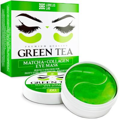 Under Eye Patches for Puffy Eyes, Dark Circles, Undereye Bags - Green Tea Skincare Treatment Mask for Wrinkles, Puffiness Reducer - Hyaluronic Acid, Collagen,Caffeine - Gifts for Women &amp; Men - 60 Pads