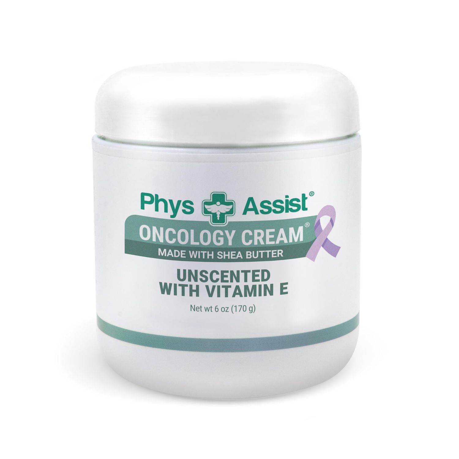 PhysAssist Oncology Body Cream with Shea Butter, 6 oz. Soothing and Moisturizing to Stressed Skin. Unscented with Vitamin E. Non-Irritant. Recommended for Dryness, Moisture Balance, Hydration Support