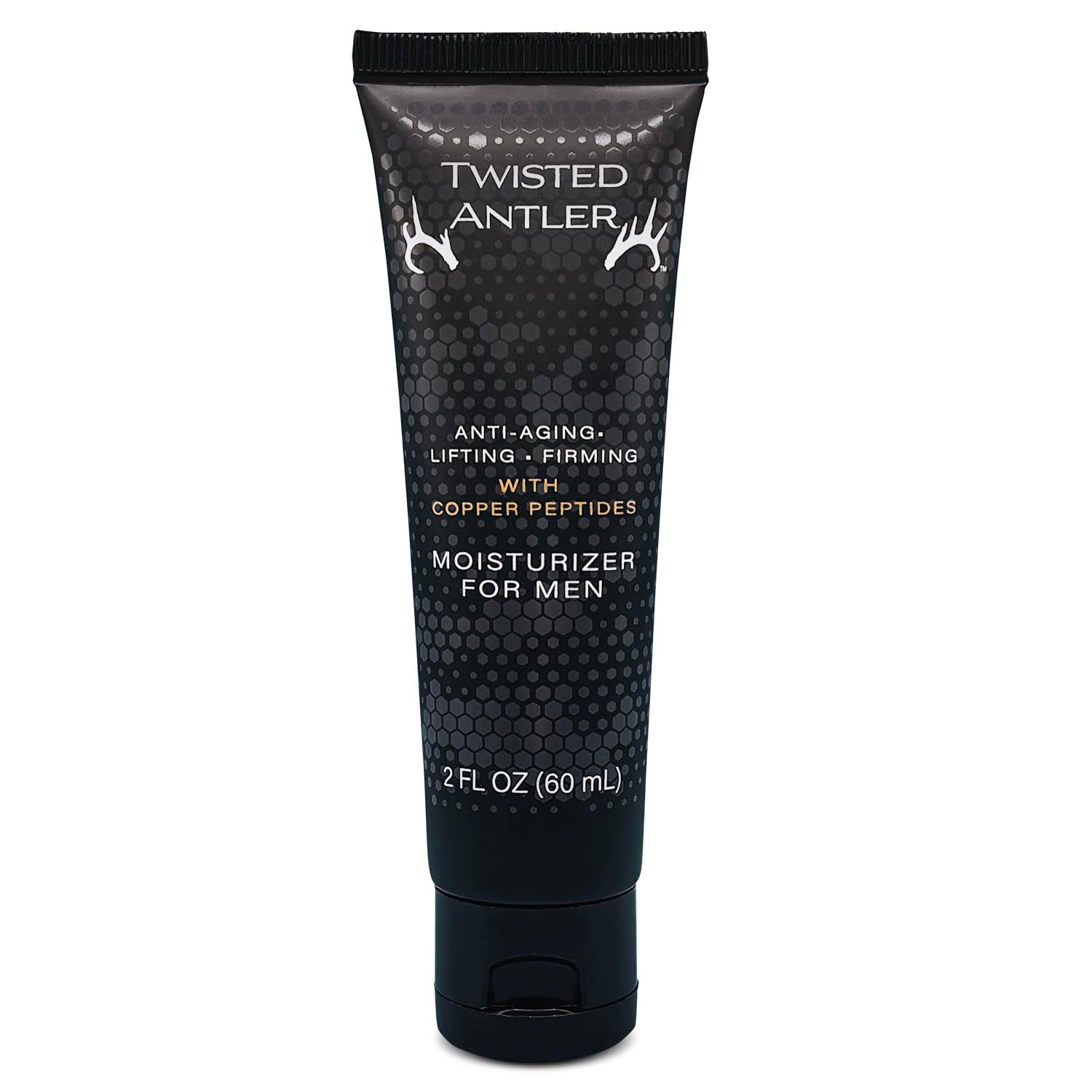 Twisted Antler Men&#39;s Face Moisturizer - Anti-Aging Cream with Peptides, Hyaluronic Acid, Niacinamide, Vitamin C &amp; E, Copper Tripeptide-1 Mens Face Lotion - Hydrates and Firms - 2oz