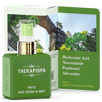 THERAPISPA Premium Face Spray Serum - Antioxidant Face Mist for Deep Hydration, Skin Brightness &amp; Firmness, with Niacinamide (B3), Panthenol (B5), Adenosine, and Hyaluronic Acid (Phyto, 2.0 fl oz)