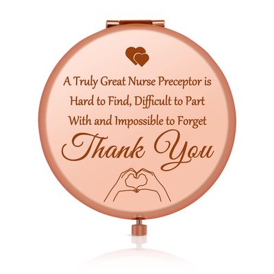 Jielahua Appreciation Gifts for Nurse Preceptor Christmas Birthday Gifts for Nurse Preceptor Rose Gold Compact Mirror Retirement Gift for Nursing Instructor Thanksgiving Gifts for Nurse Preceptor
