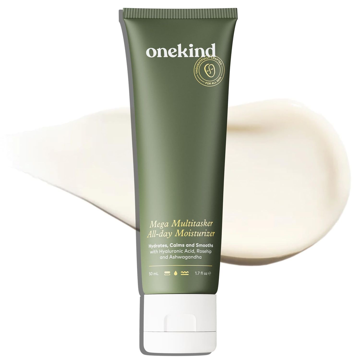 Onekind Mega Multitasker All-day Moisturizer, Corrective Anti-Aging, Lightweight, Non Greasy Hydration with Hyaluronic Acid &amp; Ashwagandha, Quick Absorbing Erases Fine Lines &amp; Wrinkles, for Men &amp; Women