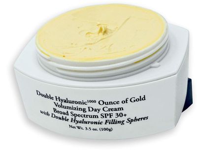 Signature Club A 3.5 oz. Double Hyaluronic 1000 &#39;Ounce of Gold&#39; Volumizing Day Cream Broad Spectrum SPF 30+ with Double Hyaluronic Filling Spheres