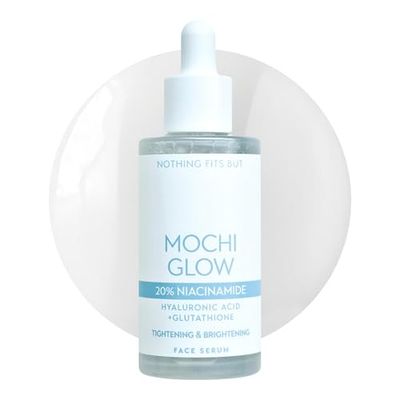 NOTHING FITS BUT Mochi Glow 20% Niacinamide Serum for Face, Pore Tightening &amp; Brightening Skin Serum with Hyaluronic Acid &amp; Glutathione for Dark Spots &amp; Fine Lines, Korean Skincare (50ml/1.7fl.oz.)