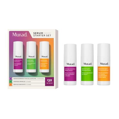 Murad Serum Starter Kit - 3-Piece Trial Kit ($86 Value) - Clinical Serums for Wrinkles, Dark Spots, &amp; Repair - Retinol Serum 0.33Fl Oz, Dark Spot Serum 0.33Fl Oz, Cellular Hydration Serum 0.33Fl Oz