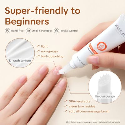 modelones Cuticle Cream, Ultra-Hydrating Nail Care Organic Jojoba Oil Vitamin E, Cuticle Repair Treatment Non-greasy Repair Dry Cracked Cuticles 15ML