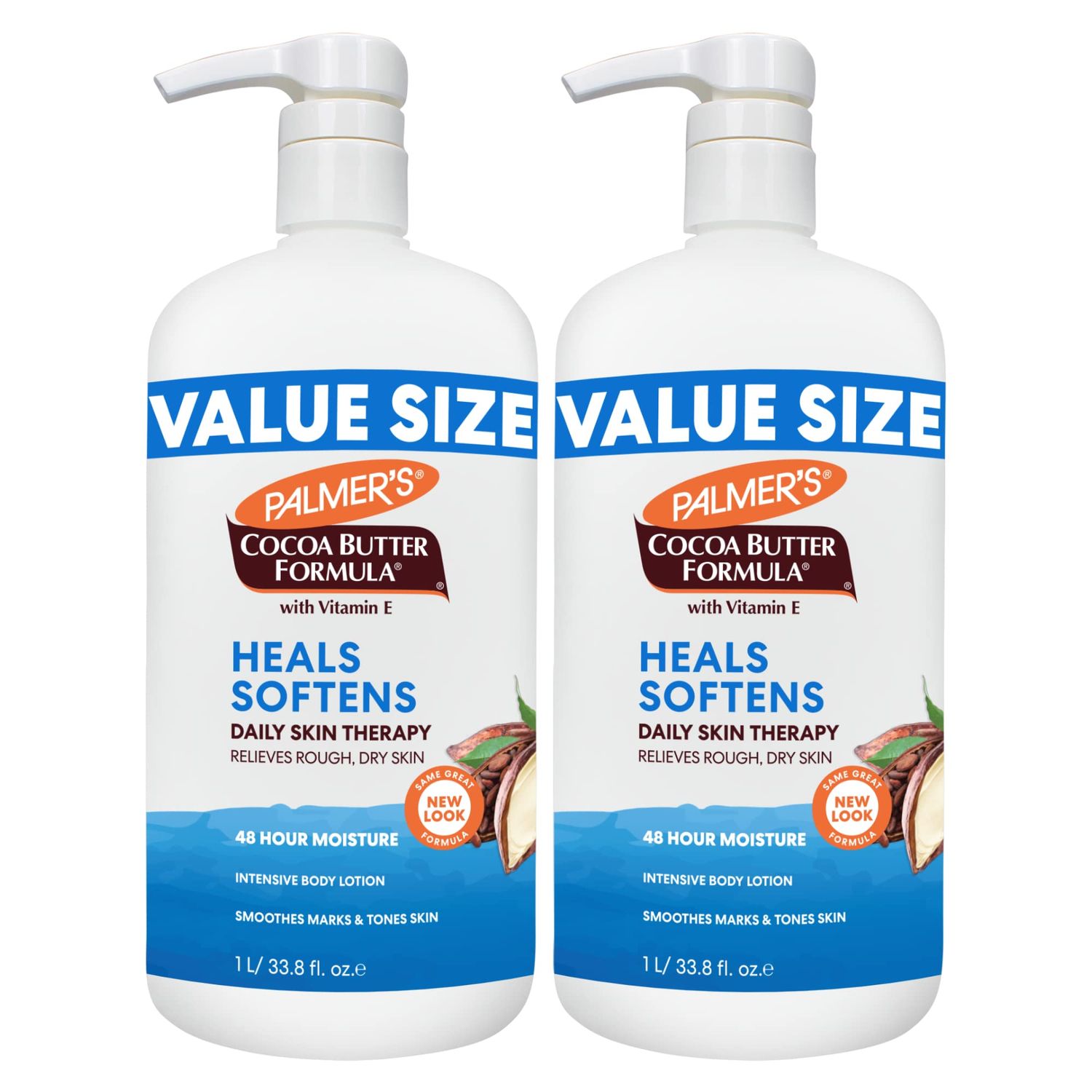 Palmer&#39;s Cocoa Butter Formula Daily Skin Therapy Body Lotion, Pump Bottle, 33.8 Ounces (Pack of 2)