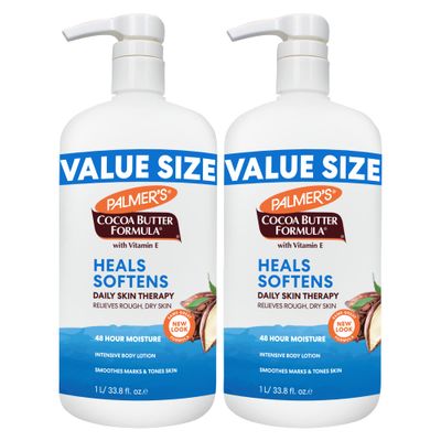 Palmer&#39;s Cocoa Butter Formula Daily Skin Therapy Body Lotion, Pump Bottle, 33.8 Ounces (Pack of 2)