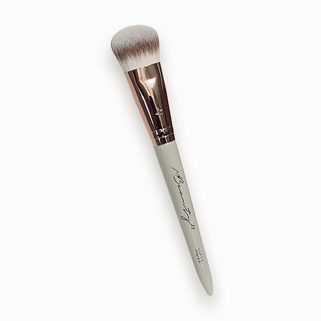 MBeauty StarBrush MB11, Makeup Brush For Foundation, Ivory &amp; Copper 100% Wood designed to be Waterproof, Super Soft Fibrous Hairy Structure with Vegan, Cruelty Free Fibers, Latina Owned Brand