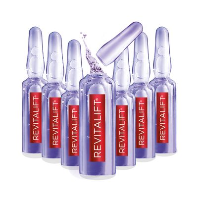L&#39;Oreal Paris Revitalift Derm Intensives Hyaluronic Acid Serum Ampoules 7 Day Boost Pure Hyaluronic Acid Anti-Aging Ampoules to visibly replump skin in 7 days, 7 Ampoules, 0.28 fl; oz.