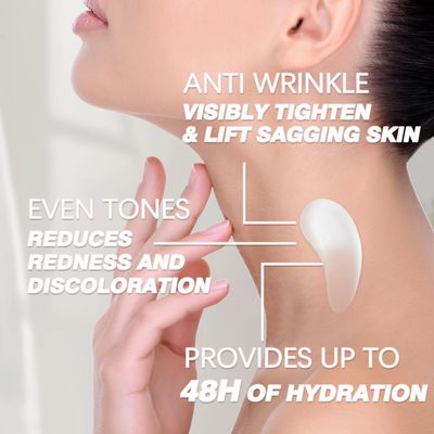 Unes Neck Firming Cream for Women & Men, Day & Night Face Moisturizer Cream for Hydration and Anti-Aging, Deep Tighten and Lift Neck Wrinkle Cream with Retinol & Collagen(1.86 oz)