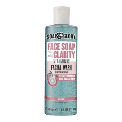 Soap &amp; Glory Gentle Exfoliating Face Wash &amp; Vitamin C Cleanser - 3-in-1 Exfoliator, Makeup Remover &amp; Hydrating Facial Cleanser for Clean, Smooth &amp; Radiant Skin for All Skin Types (350ml)