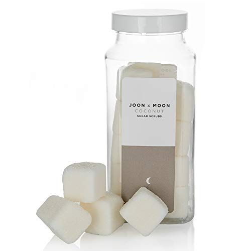 JOON X MOON Sugar Scrub (Coconut, 1 Pack), Exfoliating Body Scrub, Moisturizing Aloe and Shea Butter to Soften and Nourish Skin, Beauty and Self Care Essential, Single Use Scrub Cubes, 10 oz