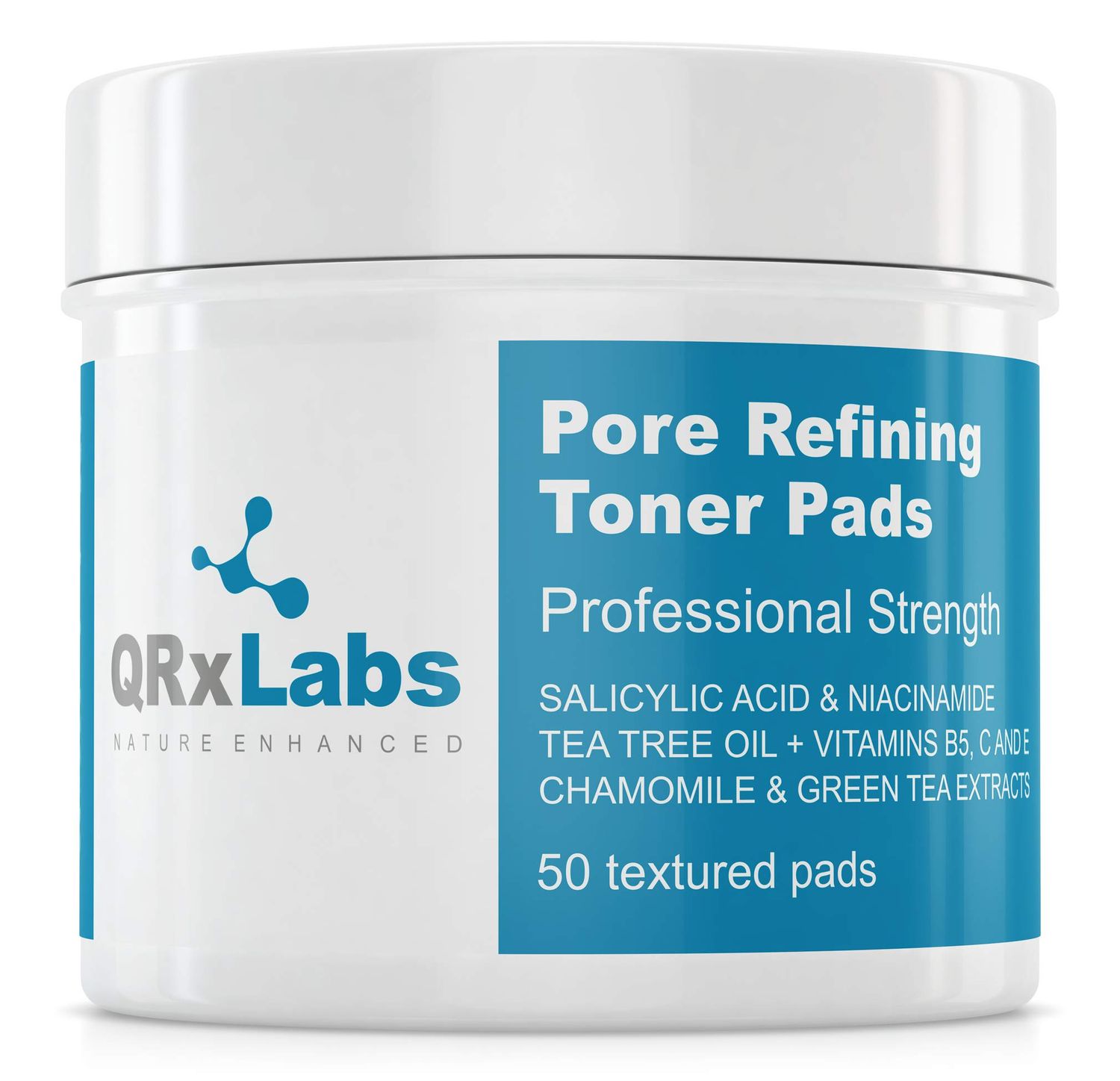Pore Refining Toner Pads with Salicylic Acid and Niacinamide in a Witch Hazel Solution - with Vitamins B5, C &amp; E, Chamomile &amp; Green Tea - Helps Reducing &amp; Perfecting The Loook of Enlarged Pores