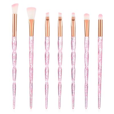 WLLHYF Makeup Brushes, 7Pcs Crystal Handle Cosmetic Brush Set Professional Make up Brushes Foundation Face Powder Brush Eyeshadows Blending Blush Brushes Colorful