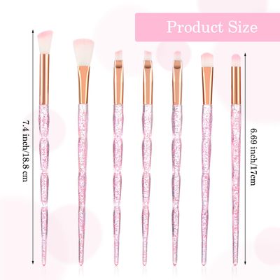 WLLHYF Makeup Brushes, 7Pcs Crystal Handle Cosmetic Brush Set Professional Make up Brushes Foundation Face Powder Brush Eyeshadows Blending Blush Brushes Colorful