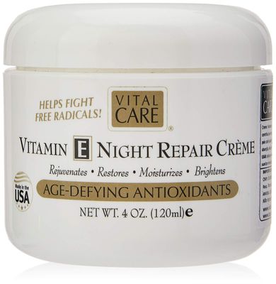 Vital Care Anti-Aging Vitamin E Night Repair Crme Jar 4 oz